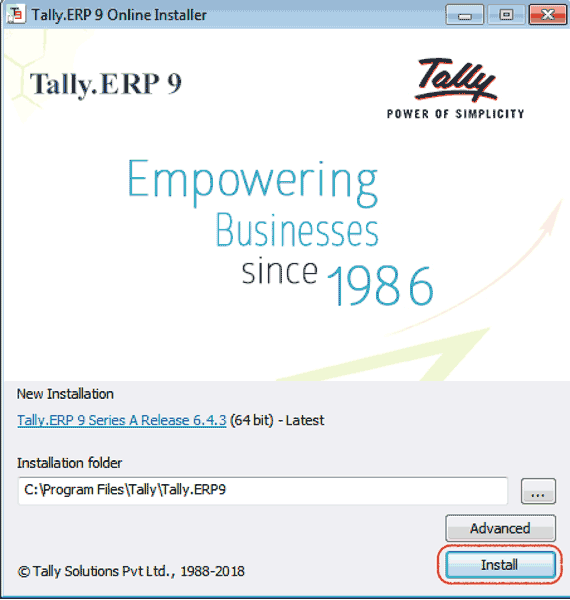 How to install TallyERP 9
